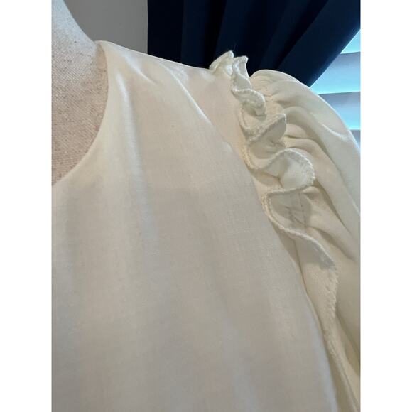 SHOW ME YOUR MUMU Brooks Bohemian Flowy Short Sleeve Babydoll Mini Dress Cream M - Picture 4 of 12